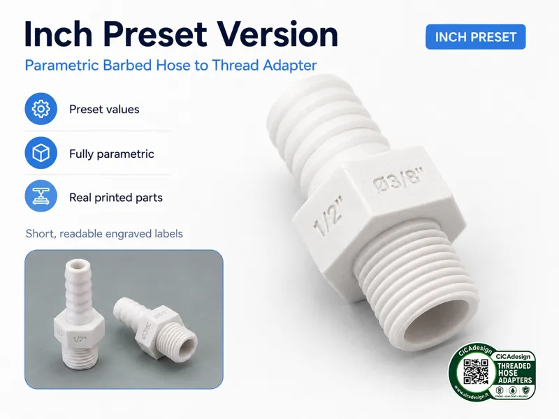 Parametric Auto-Labeled Male UNC Hose Adapter