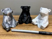 Statuette ours low poly détendu 3 pouces (sans supports) — photo 1