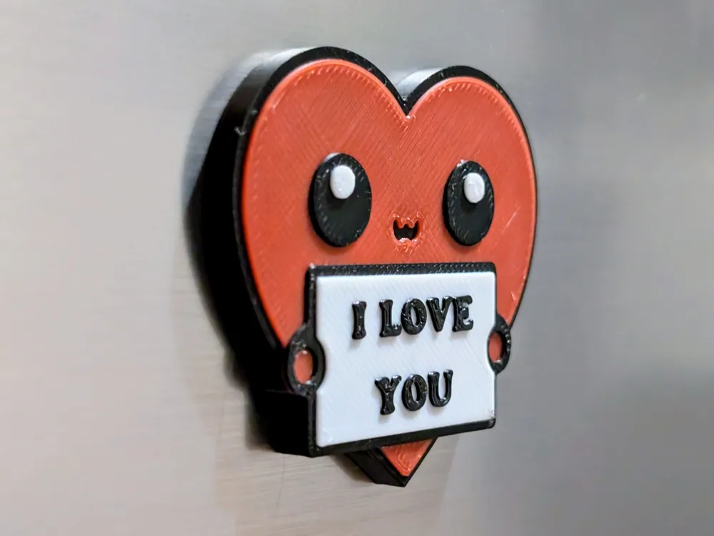 Cute “I Love You” Heart Magnet - Layered Design - Free 3D Print Model ...