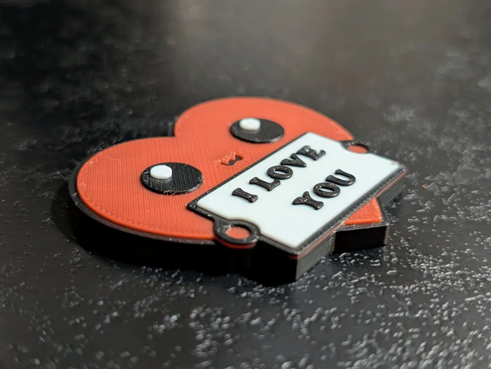 Cute “I Love You” Heart Magnet - Layered Design - Free 3D Print Model ...