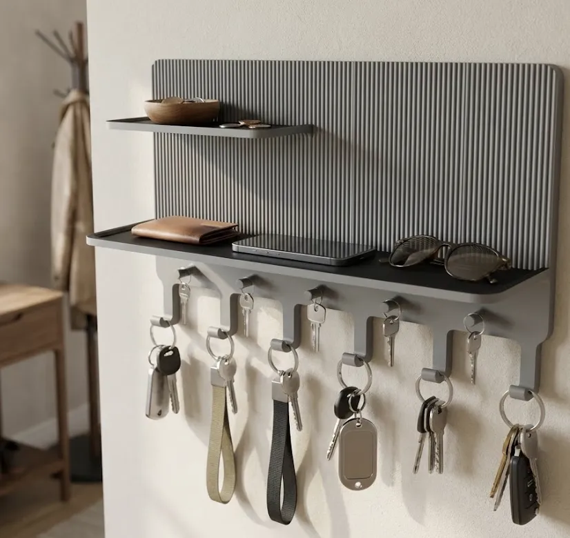 Stylish Entryway Shelf & Key Rack - Free 3D Print Model - MakerWorld