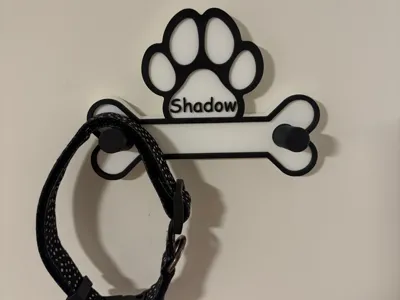Customizable Paw Themed Single Dog Leash Holder