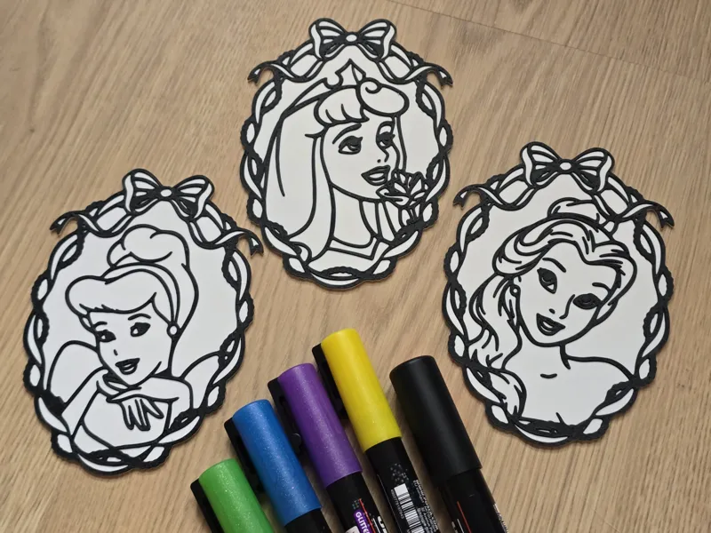 Princess Baroque Frame Coloring Paint Craft DIY