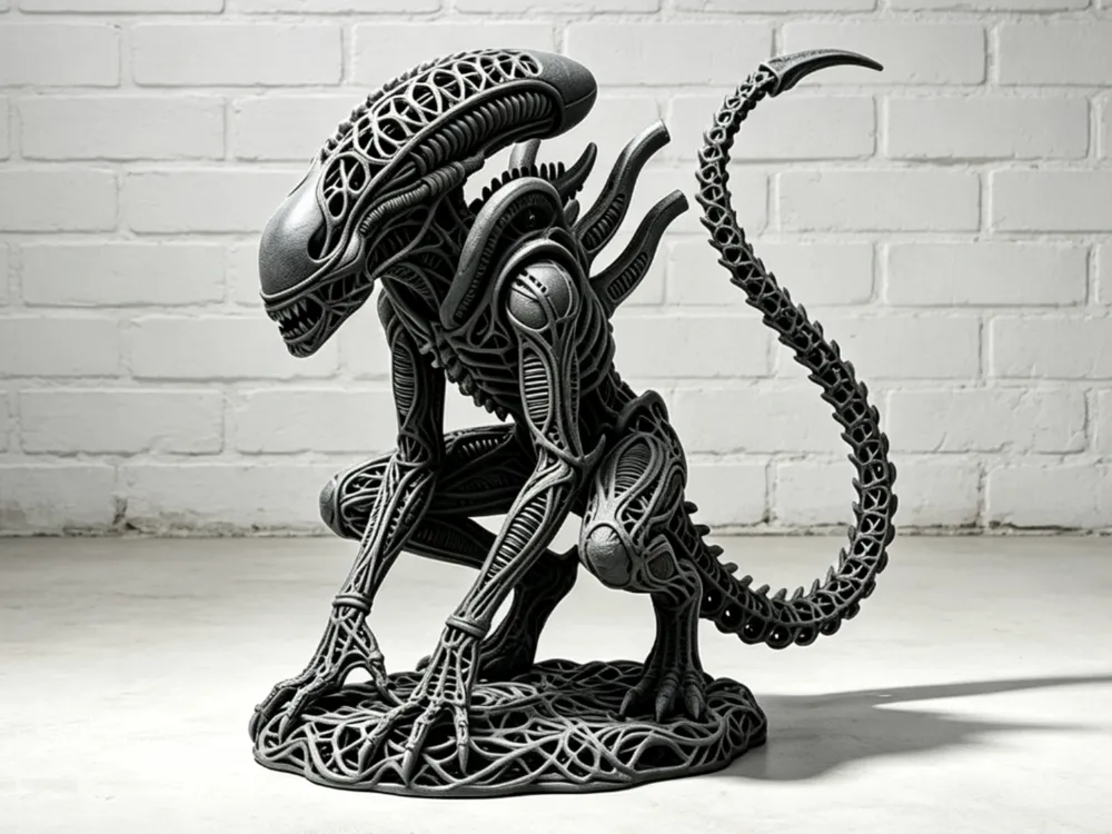 Modelo para impresión 3D: Xenomorph: Intricate Hollow Line-Sculpted Art. Referencia del modelo original.