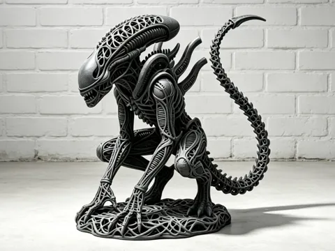 Modelo para impresión 3D: Xenomorph: Intricate Hollow Line-Sculpted Art — referencia de MakerWorld