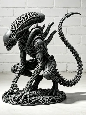 Modelo para impresión 3D: Xenomorph: Intricate Hollow Line-Sculpted Art — vista de referencia 2