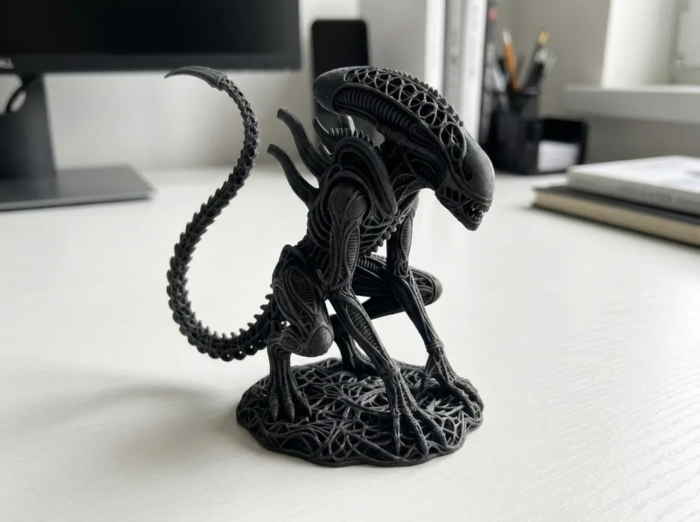 Xenomorph: Intricate Hollow Line-Sculpted Art - Free 3D Print Model ...