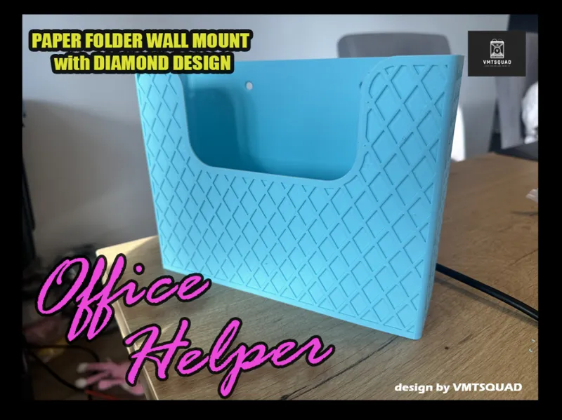 Paper/File holder wall mounted embossed diamonds
