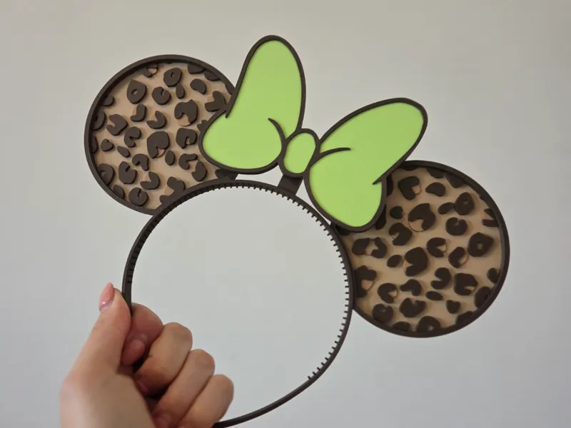 Animal Print Minnie Bow Headband Ears