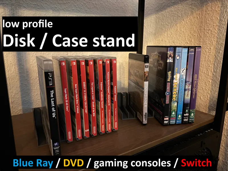 Simple Disk/Case Stand (Blueray, DVD, Consoles)