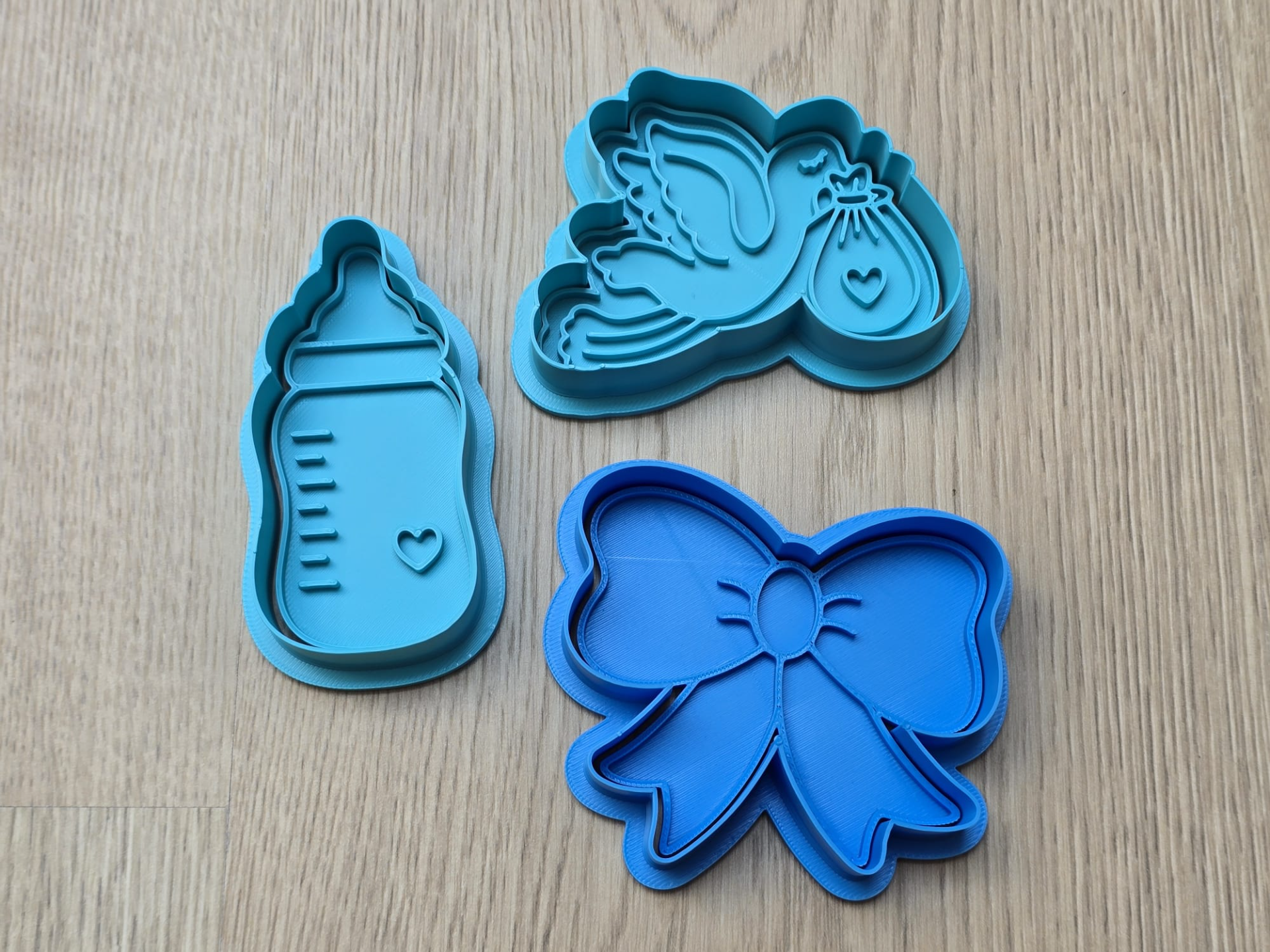 Baby Bottle Stork Ribbon Stamp Cookie Cutter