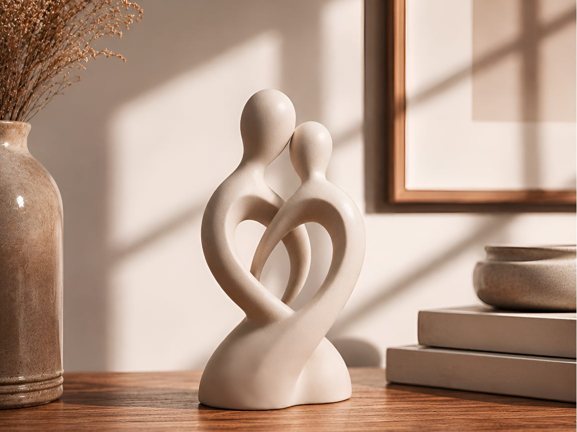 Entwined Couple – Japandi Abstract Sculpture