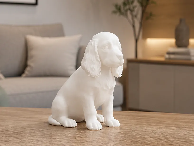 Modelo para impresión 3D: English Cocker Spaniel - Puppy - Dog. Referencia del modelo original.