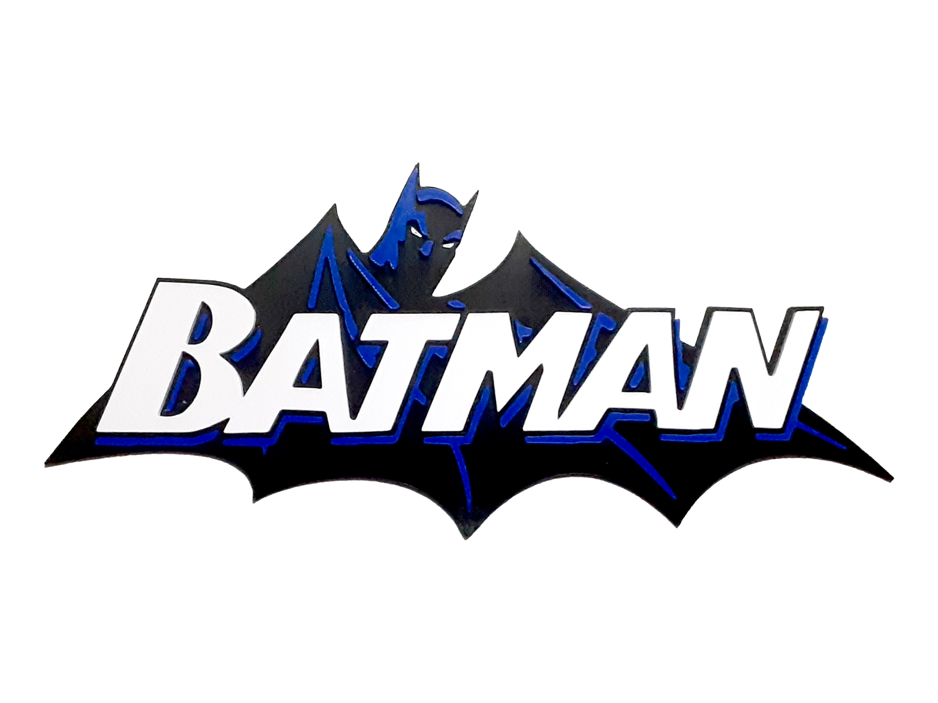Batman Logo DC Comics Superhero (Black Blue White)