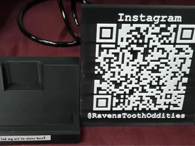 QR Code Stand W/ Business Card Holder