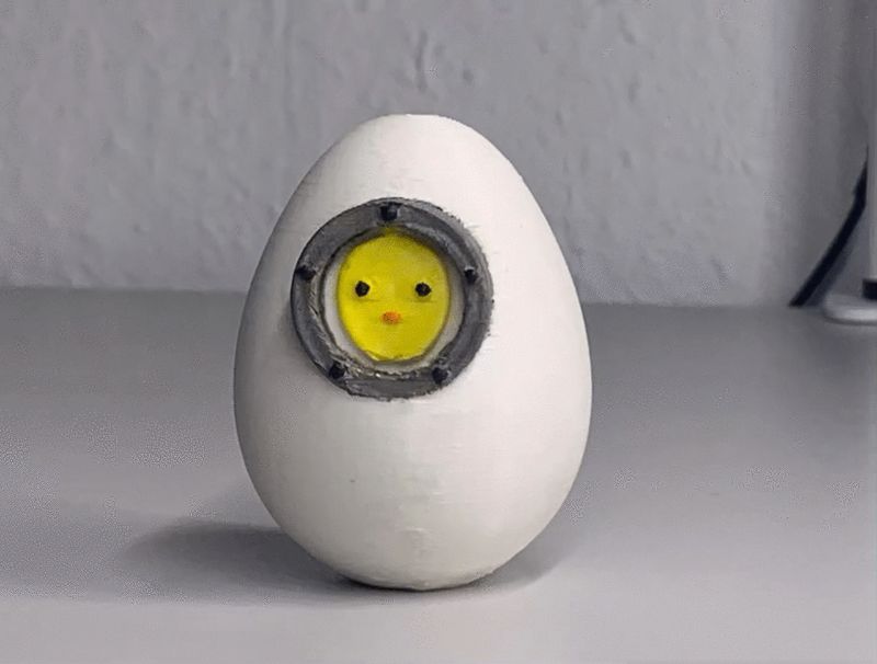 Submarine Easter Egg with chick 
