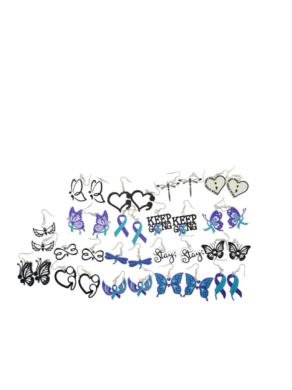 18 Suicide Awareness Ribbon Earrings view 3