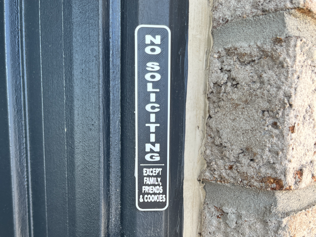 No Soliciting Doorbell Sign 