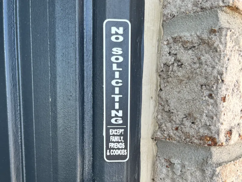No Soliciting Doorbell Sign 