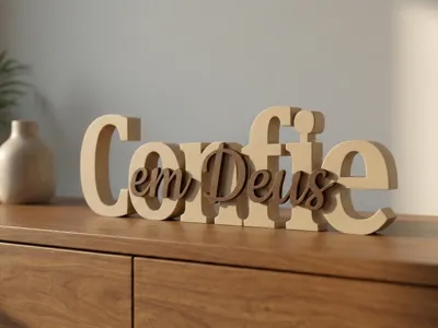 Letreiro Confie em Deus