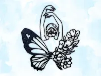 Silhouette de femme aux papillons et fleurs — photo 2