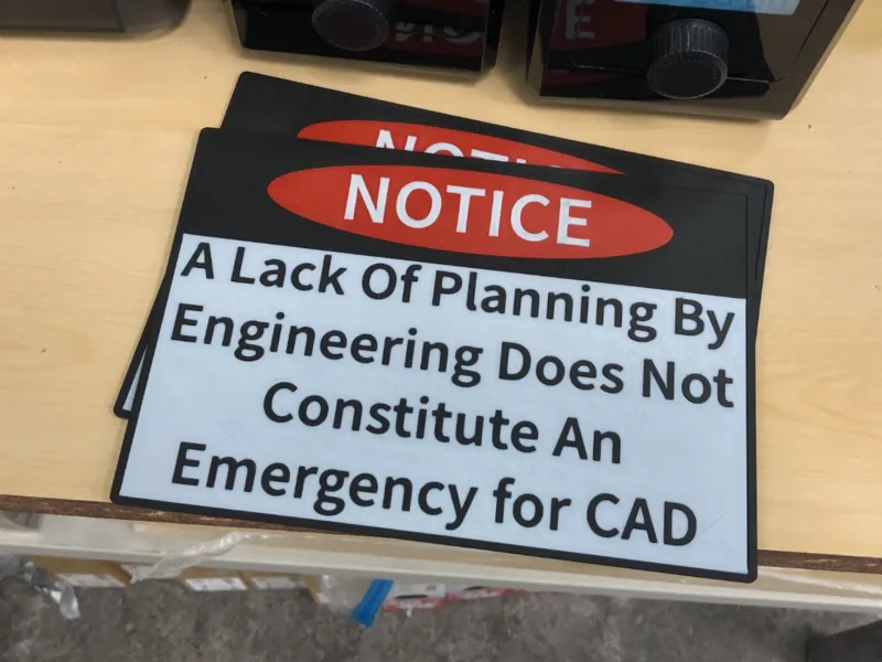 Sign - Warning - A Lack of Planning by Engineering