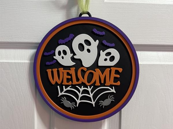 Welcome Halloween Wall Plaque Sign 3D model