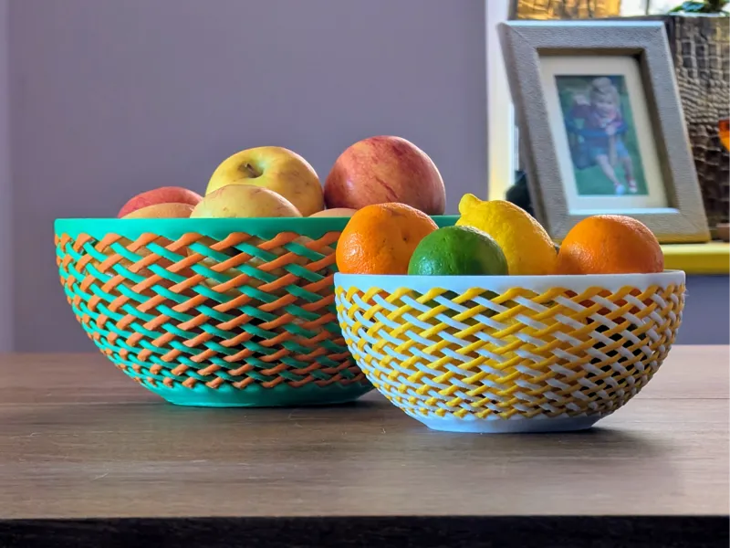 Two Tone Woven Fruit Bowl