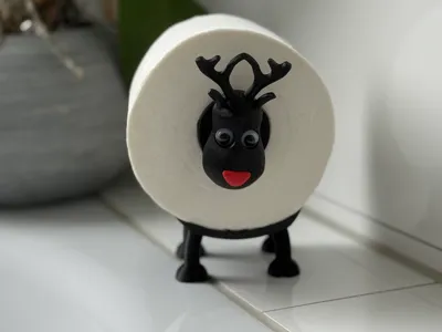 Reindeer "Rudolph" Toilet Paper Holder