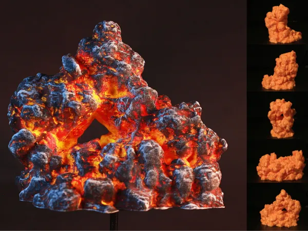 Lot de 5 rochers volcaniques pour terrain de jeu