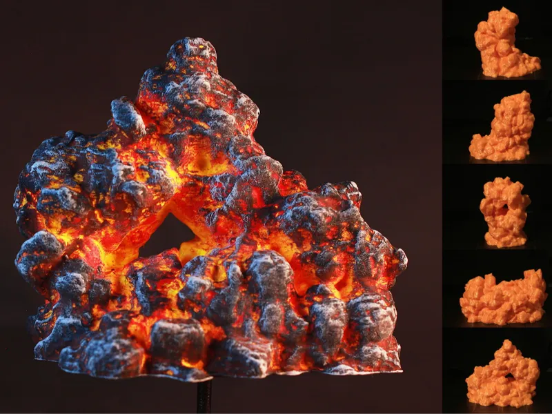Set of 5 Volcanic Scatter Rocks Tabletop Terrain 1