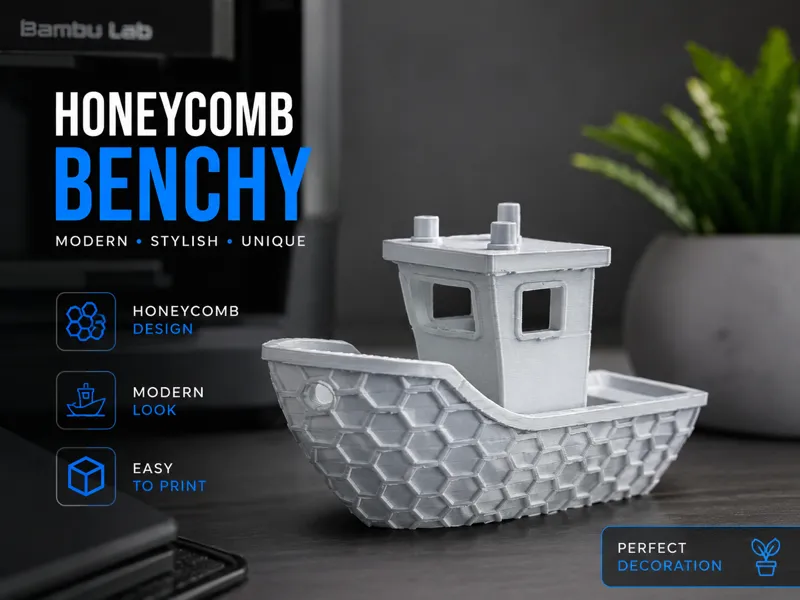 Honeycomb Benchy – Decorative Benchmark Boat