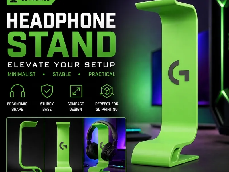 Headphone Stand Logi Logitech Big "G" _ Hejnik3D