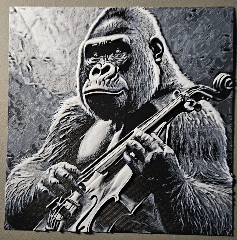 Gorilla with violin