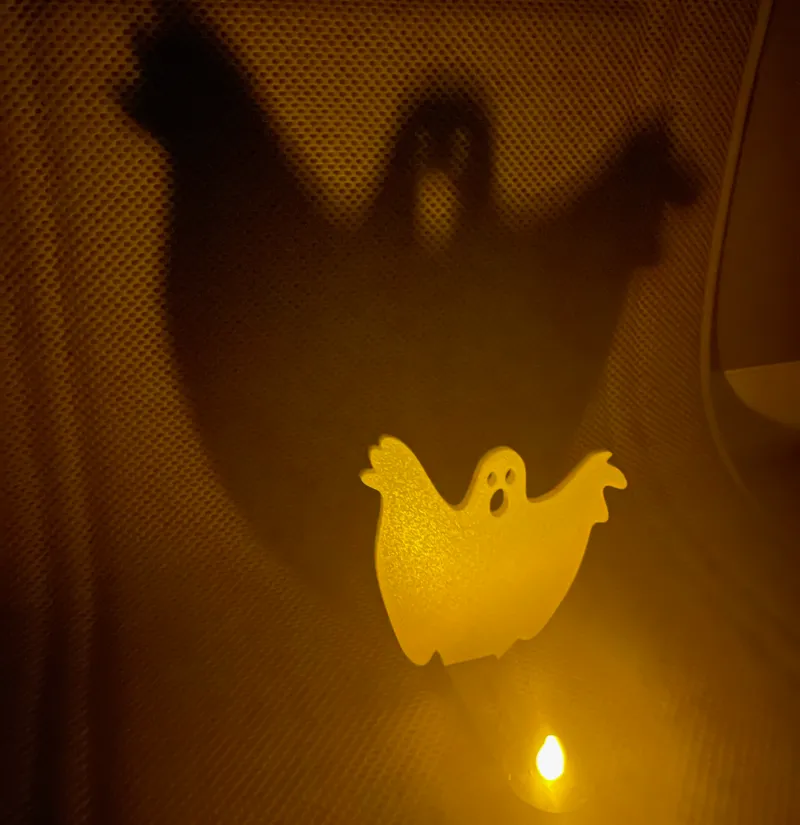 Ghost silhouette tea light candle 