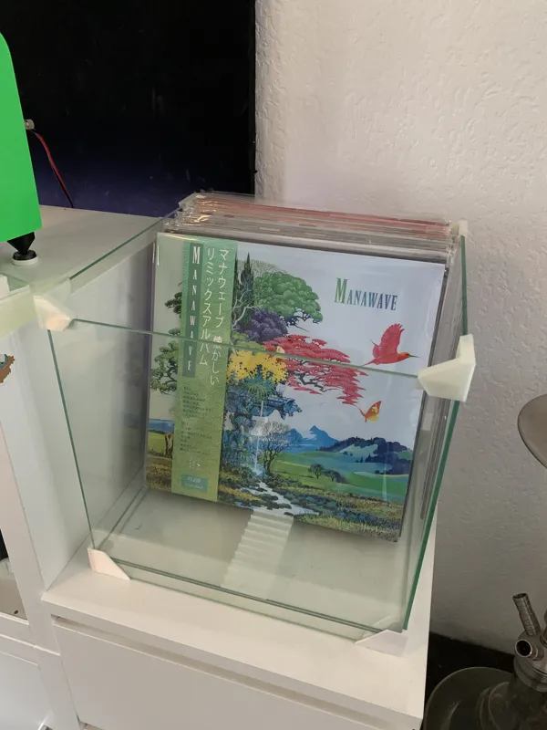 Glass Vinyl Record Crate