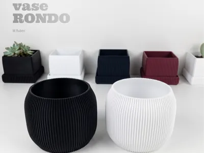 Minimalist Ribbed Vase - Rondo (Vase Cannelé)