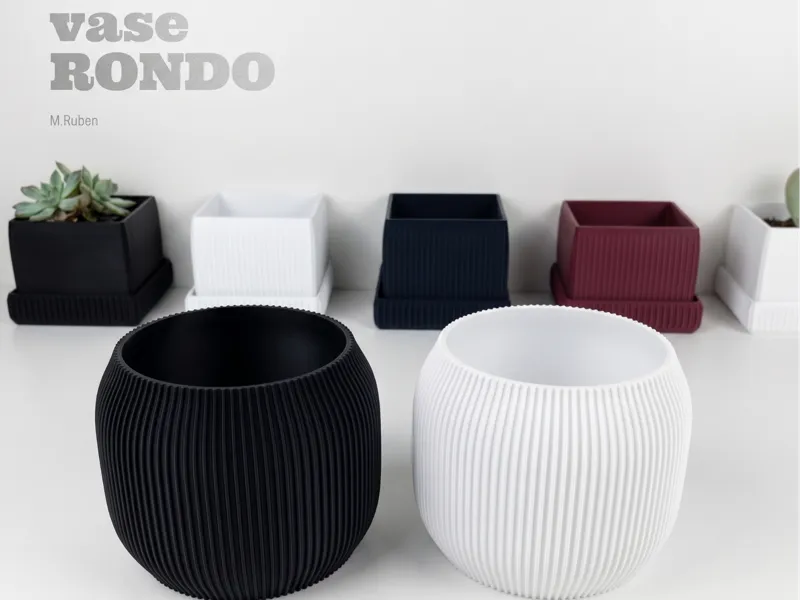 Minimalist Ribbed Vase - Rondo (Vase Cannelé)