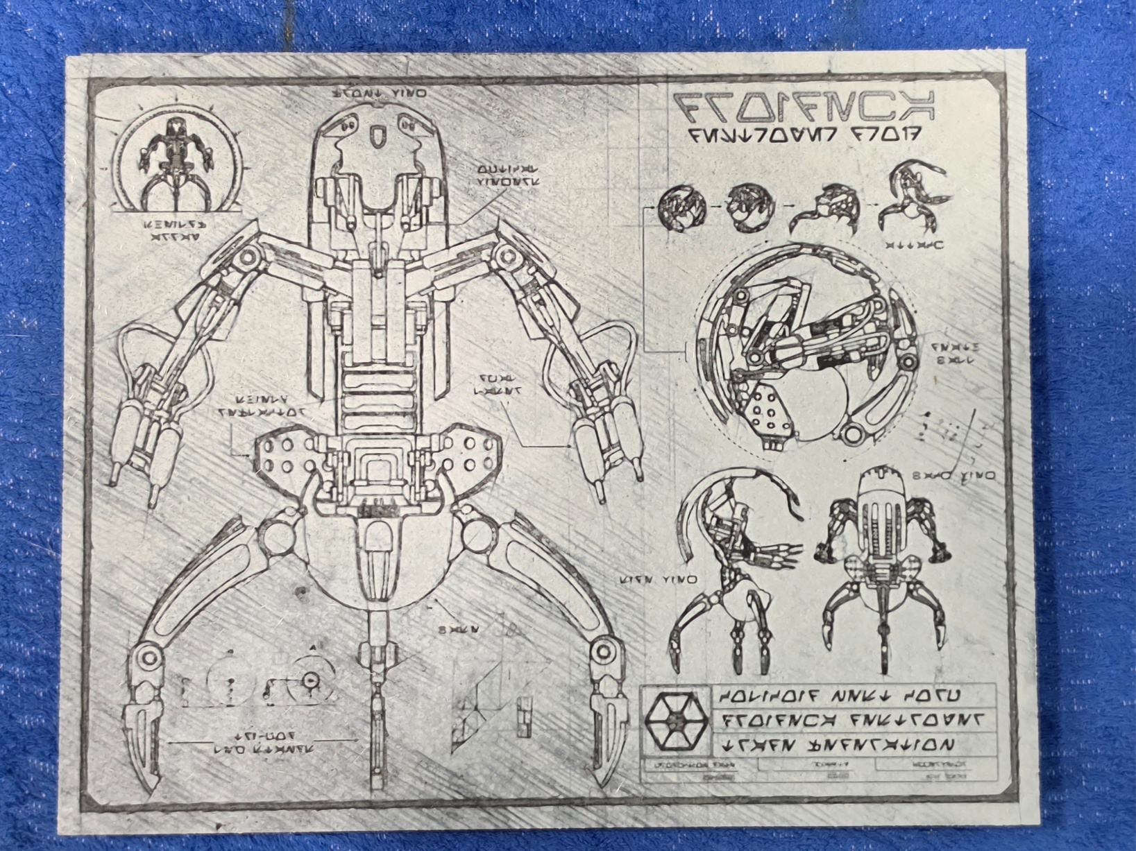 Droideka Droid Technical Blueprint Wall Art