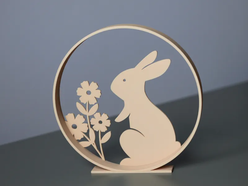 Easter Bunny Silhouette Hoop Decor