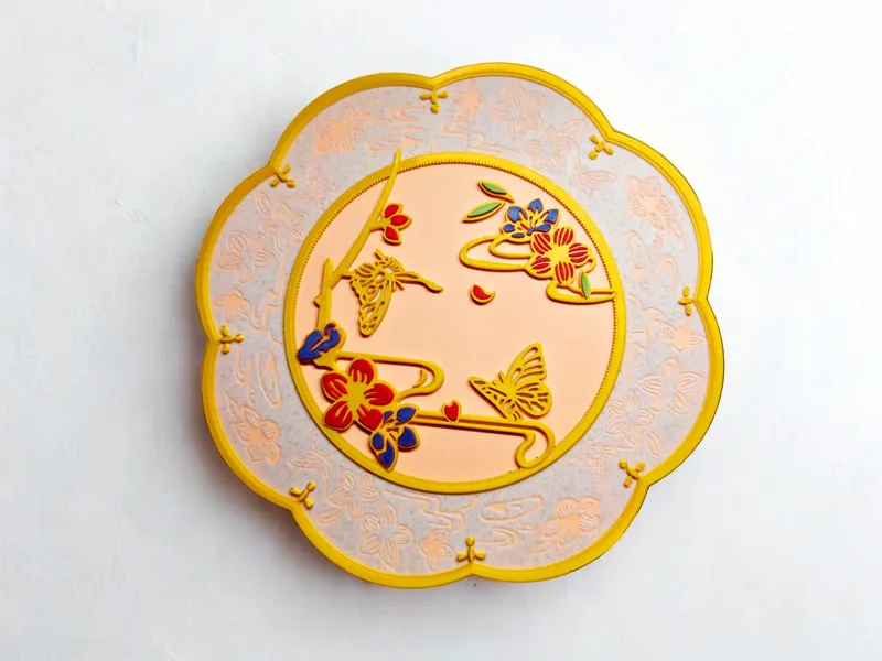 仿唐舞蝶金枝玉叶镜 
