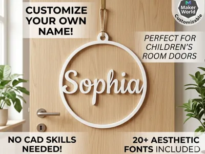 Customizable Name Sign - Round Door Hoop