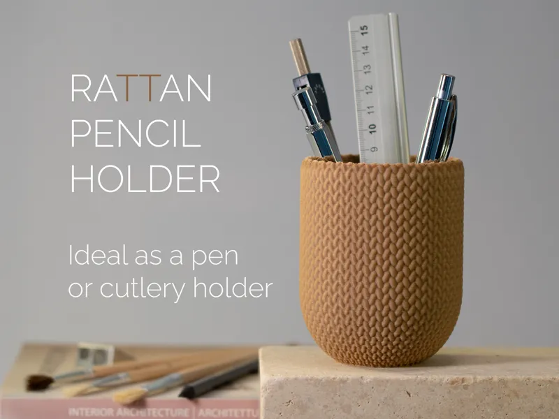 Pen Holder Rattan Design