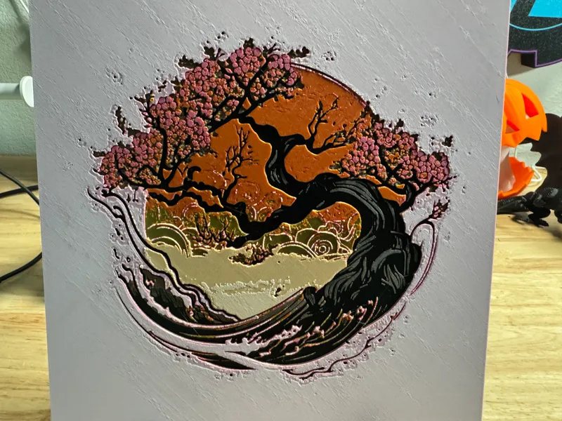 Cherry Blossums Sunset Hueforge - 7 Color