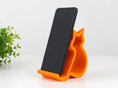 Cat Silhouette Phone Stand | No Supports