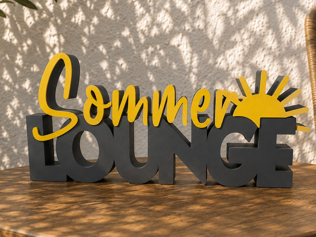 Summer Lounge Sonne Schriftzug