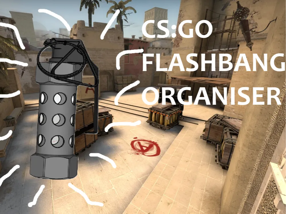CS:GO FLASHBANG PENCILS ORGANISER - Free 3D Print Model - MakerWorld