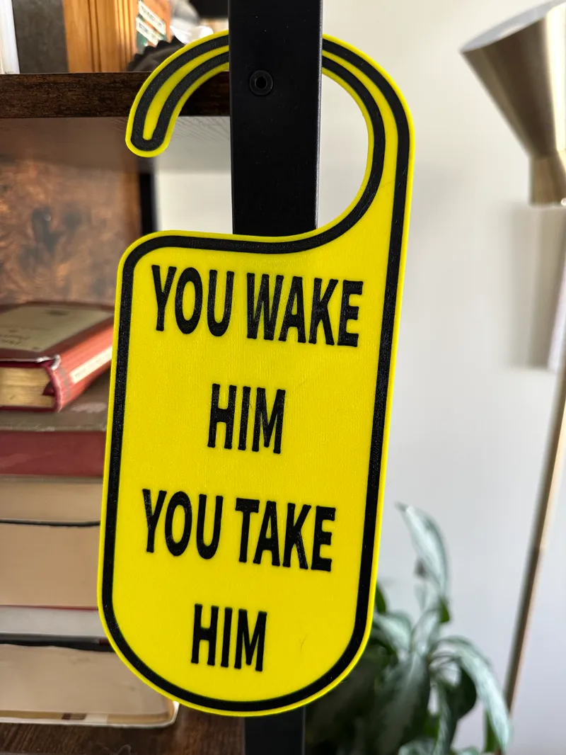 Sleeping Baby Nursery Door Hanger (boy)