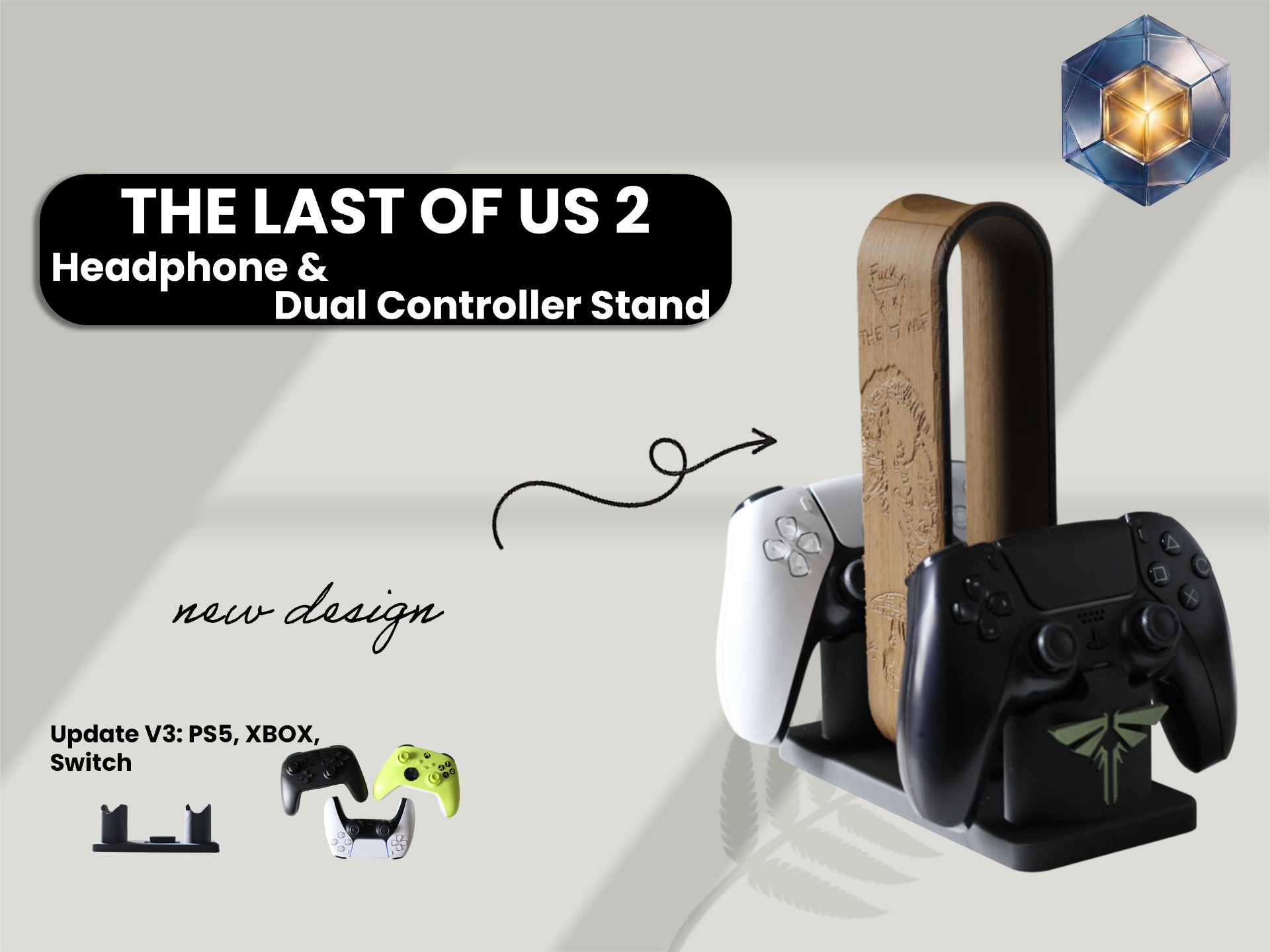 Headphone + Dual Controller Stand inspired TLOU 2