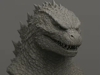 Godzilla Bust Statue High Detail